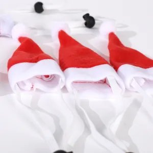 Red and white small pet Christmas hats with adjustable elastic straps for hamsters
