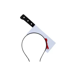 Funny Halloween bloody cleaver headband for creepy cosplay costumes and party props