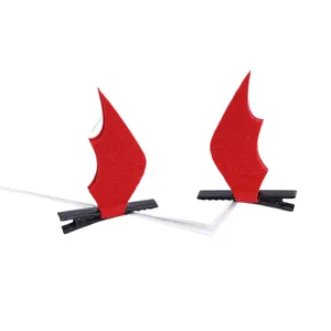 Barrettes à cheveux ailes de diable rouges pour Halloween