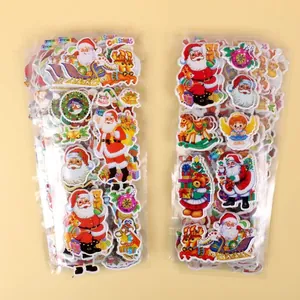 Adesivi natalizi 3D colorati con Babbo Natale e renne per la decorazione dei bambini