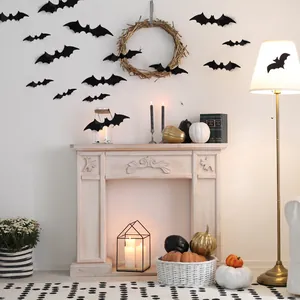 3D PVC zwarte vleermuis stickers voor Halloween muur en binnenhuis decoratie