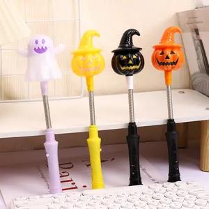 Vier kleurrijke Halloween LED pompoen en spookstaven voor decoraties en kindercadeaus