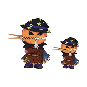 Set of Halloween wooden pumpkin hair clips for cosplay and spooky party decoration props