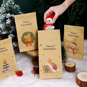 Weihnachtsgeschenktüten aus Kraftpapier für Süßigkeiten und Kekse mit Motiven
