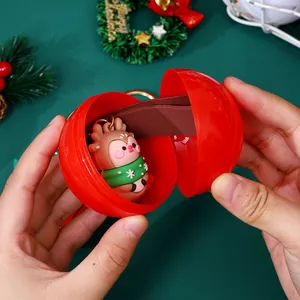 Simpatico portachiavi renna di Natale in capsula regalo rossa per zaino scolastico