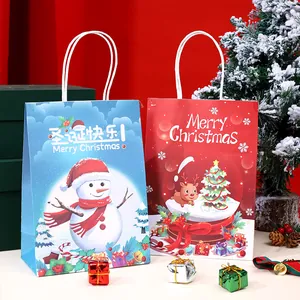 Bolsas de regalo decorativas de papel para Navidad con motivos de muñeco de nieve y reno