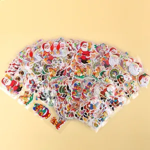 Set di adesivi natalizi 3D a bolle per bambini con motivi di Babbo Natale
