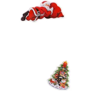 Set di adesivi natalizi 3D con Babbo Natale che dorme e un albero festivo