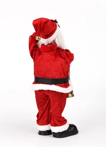 Vista posteriore di un pupazzo di Babbo Natale elettrico musicale per decorazioni natalizie