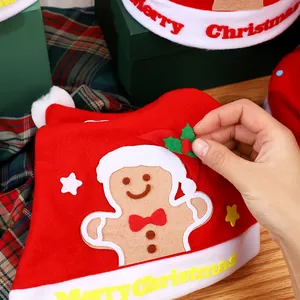 DIY Christmas hat kit for children with cute gingerbread man felt character motif