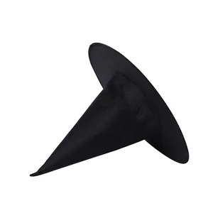 Chapeau de sorcière noir classique d'Halloween en tissu Oxford pour fêtes costumées