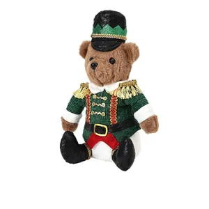 Peluche de osito soldado cascanueces para decoración de Navidad y regalo infantil