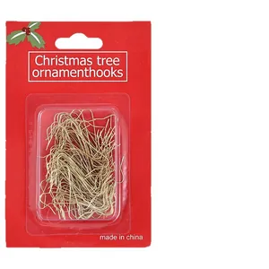 Lot de crochets métalliques dorés en forme de C pour décorations de sapin de Noël