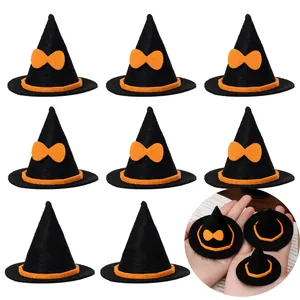 Mini Halloween Heksenhoeden Vilt Tovenaarshoed DIY Accessoires Voor Wijnfles Bloem Boeket Feest Decoraties