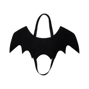 Schwarzes Haustier-Fledermausflügel-Kostüm für Halloween, ideal für Katzen und Hunde.