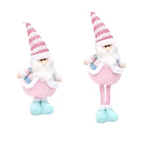 Telescopic Christmas gnome plush dolls in candy colors for festive holiday home decor