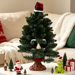 Electric Christmas Tree Animated Dancing Music LED Simulated Pine Needle Desktop Ornament Festive Holiday Decoration Gift