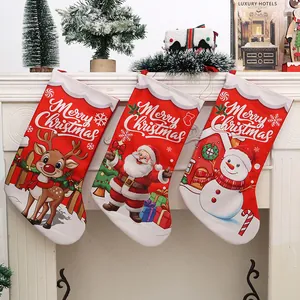Digitaldruck Weihnachtsstrumpf Geschenktüte Groß Weihnachtsmann Rentier Schneemann Muster Für Kamin Weihnachtsbaum Deko