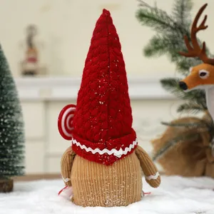 Handmade Christmas gingerbread gnome plush toy for festive holiday home decor theme
