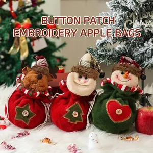 Sacchetto Regalo di Natale 3D Babbo Natale Pupazzo di Neve Renna Coulisse Festa Sacchetto per Caramelle Decorazione