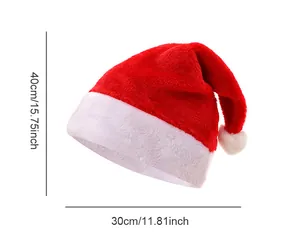 Afmetingen van zachte pluche kerstmuts van 40x30cm voor kerstversiering decoratie.