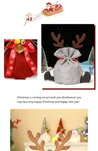 Feestelijke kerst rendier cadeauzakjes voor snoep en appel verpakking