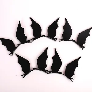 Set of black bat wing hair clips demon style alligator clips for Halloween party costume