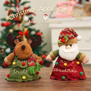 Schattige pluche Kerstman en Rendier cadeauzakjes met een feestelijk boomontwerp