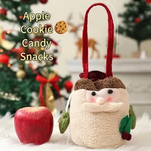 Adorable Santa Claus plush Christmas gift bag with long festive red handle strap