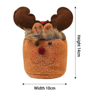 Sac de Noël motif renne avec cordon pour bonbons et pommes, dimensions 10x14cm