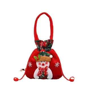 Festive Christmas snowman gift bag with plush decoration for candy and small party favors