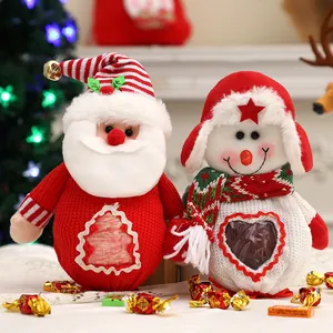 Plüsch Weihnachtsmann und Schneemann Geschenktüten mit Sichtfenster für Süßigkeiten
