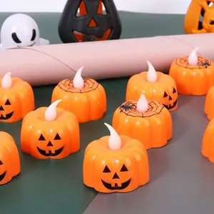 Set of 50 Halloween pumpkin LED candle lights for festive party decoration