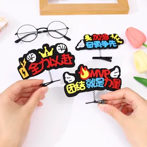 Spring hair clips with motivational slogans for school sports and cheering events