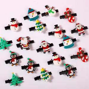 Vibrant Sammlung süßer Weihnachts-Cartoon-Haarspangen aus PVC für Kinder und Babys