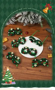 Set of festive green Christmas wreath glasses frames for holiday party decorations