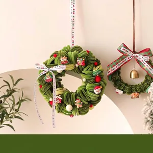 Ghirlanda di Natale Fatta a Mano Decorazione da Appendere per Albero di Natale Babbo Natale Renna Omino di Pan di Zenzero Ornamento Casa Festa