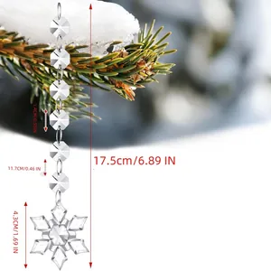 Detailed dimensions of crystal snowflake bead chain for Christmas tree decor