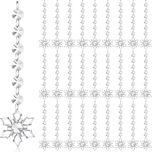 24pcs crystal snowflake bead chain pendants for Christmas tree and wedding decor