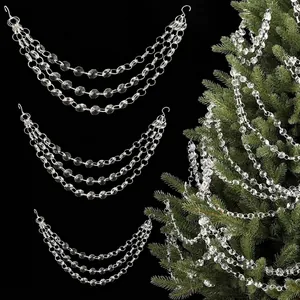 Guirnalda de cristal acrílico de 3 capas para decorar el árbol de Navidad