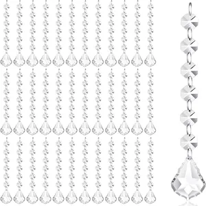 Transparent faux crystal bead string pendants for Christmas tree and wedding party decor