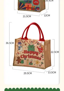 Sacchetti regalo di Natale in iuta con dimensioni per taglie piccole e grandi