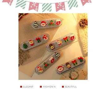 Detail view of rhinestone Christmas temporary parking phone number plates for cars