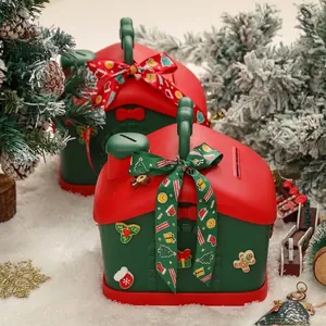 Salvadanaio festivo a forma di casa di Natale e scatola regalo per decorazioni bimbi