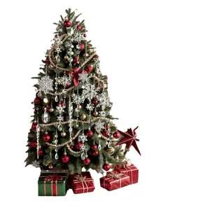 Juego de 18 adornos navideños de cristal acrílico con copos de nieve y carámbanos
