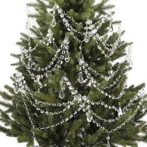 Elegante guirnalda de cristal de 3 capas con colgantes para decoración de árbol de Navidad