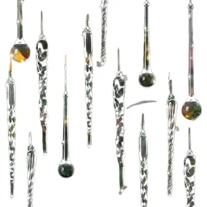 Set di 100 ornamenti trasparenti a forma di ghiacciolo e goccia per l'albero