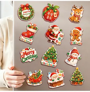 Dekoratives Weihnachts-Kühlschrankmagnete-Set mit Weihnachtsmann, Rentier und Schneemann
