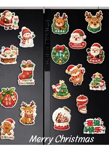 Festliches Weihnachts-Kühlschrankmagnet-Set mit Weihnachtsmann-, Rentier- und Schneemann
