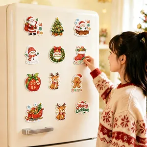 Weihnachts Kühlschrankmagnete Set Weihnachtsmann Schneemann Rentier Magnetische Kühlschrankaufkleber Für Küche Feiertag Deko